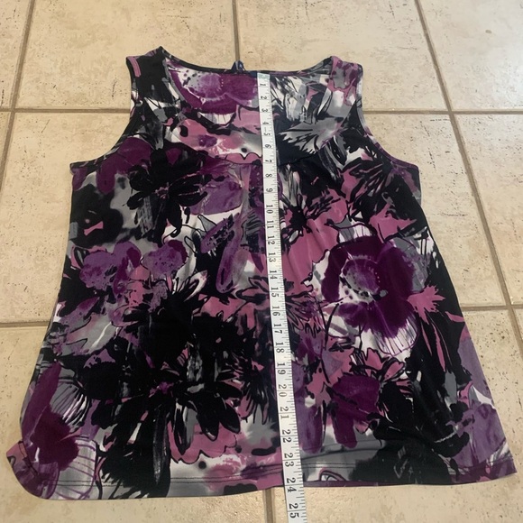 💚 Reitmans Floral Sleeveless Top | Purple Black Grey White | Women's XL/TG - Picture 6 of 7